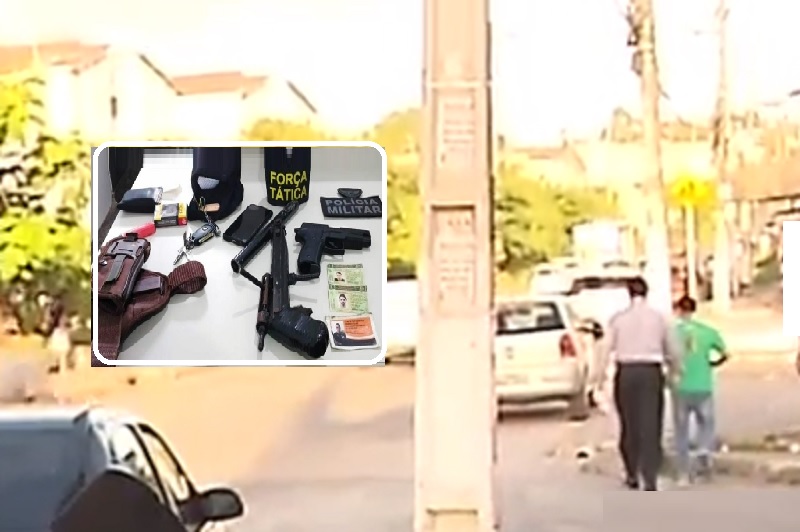 Dois homens são presos com carro e armas de fogo na Zona Sul da Capital