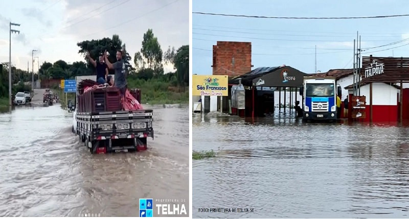 Chuvas em Alagoas afeta donos de bares e restaurantes de Telha em Sergipe