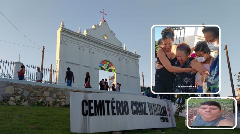Homem que foi esquartejado após encontro amoroso é sepultado e mãe faz cobranças a justiça.