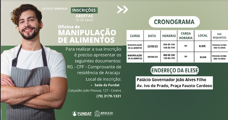 Fundat abre duas novas turmas para oficina de Manipulação de Alimentos