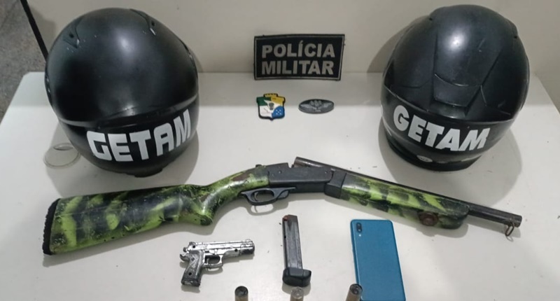 Getam apreende espingarda e simulacro de pistola na Barra dos Coqueiros