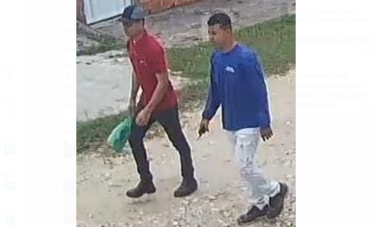Polícia divulga imagem de suspeitos de roubo de motocicleta em Socorro