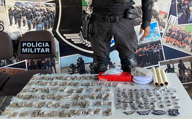Getam apreende 1,6 kg de maconha pronta para a venda no Bairro Rosa Elze