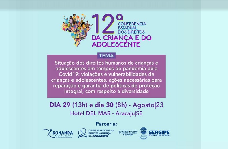 CRESS-SE divulga 12ª Conferência Estadual dos Direitos da Criança e do Adolescente