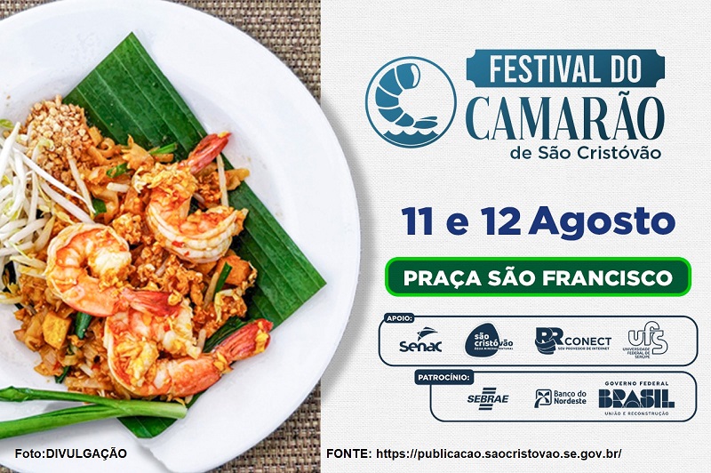 Prefeitura de São Cristóvão promove o “Festival do Camarão”, dias 11 e 12 de Agosto