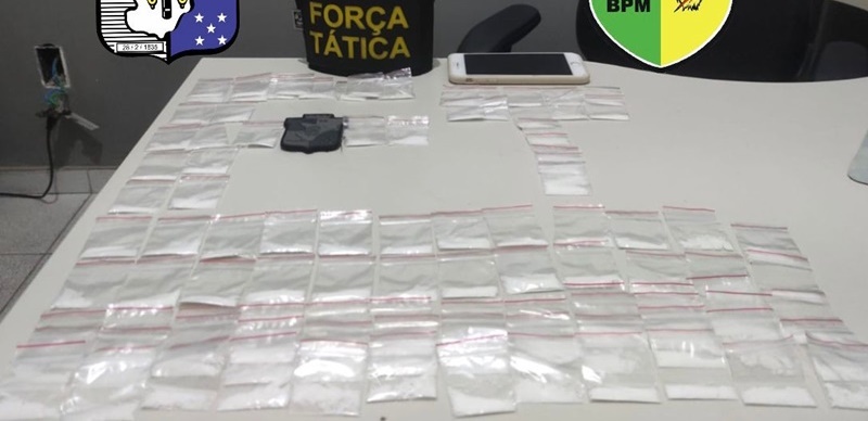 Polícia prende suspeito e apreende 99 porções de cocaína em Lagarto