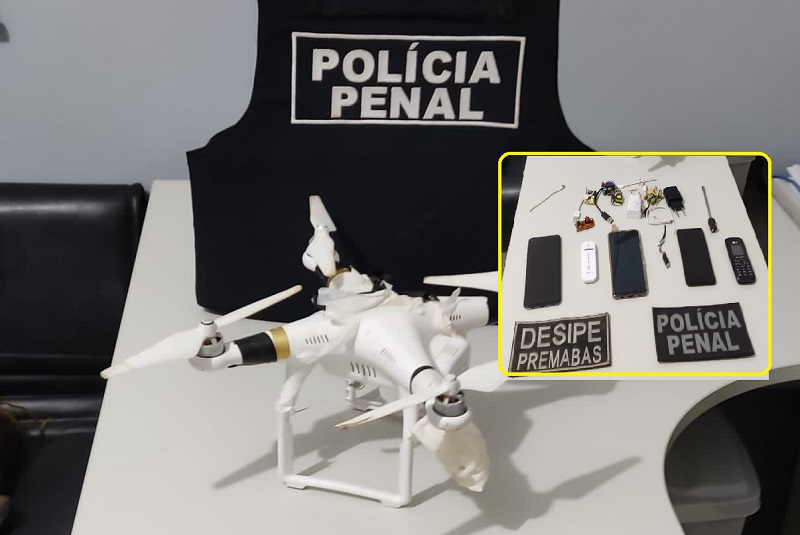 Ex-presidiário são presos tentando colocar celulares no presídio através de drone