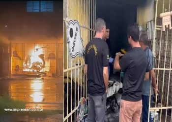 Homem arromba cadeados e ateia fogo em loja de chaveiro