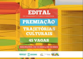 Prefeitura de Socorro abre inscrições para o edital de trajetórias culturais