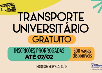 Prefeitura de São Cristóvão prorroga prazo para cadastramento no Transporte Universitário gratuito