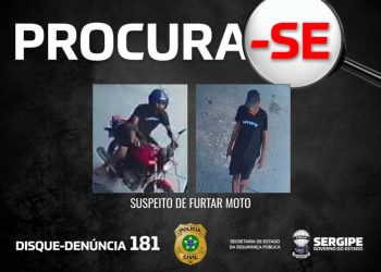 Polícia busca suspeito de furtar motocicleta em Nossa Senhora do Socorro