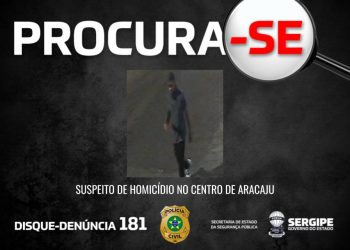 DHPP divulga imagens de suspeito de homicídio no Centro de Aracaju