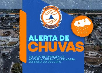 Defesa Civil de Socorro emite alerta para chuvas e ventos fortes até quarta-feira, 18