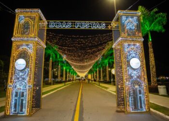 Aracaju inaugura iluminação natalina com público lotando o Parque da Sementeira