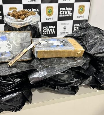 Drogas que saíram de Salvador para Aracaju são aprendidas  pela polícia de Sergipe
