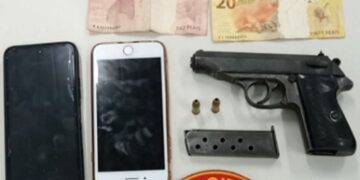 Polícia Militar apreende arma de fogo após perseguição em Maruim