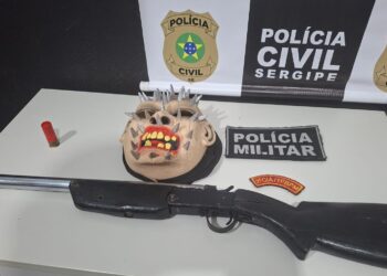 Polícia apreende espingarda calibre 12 durante averiguação de denúncia em Poço Verde